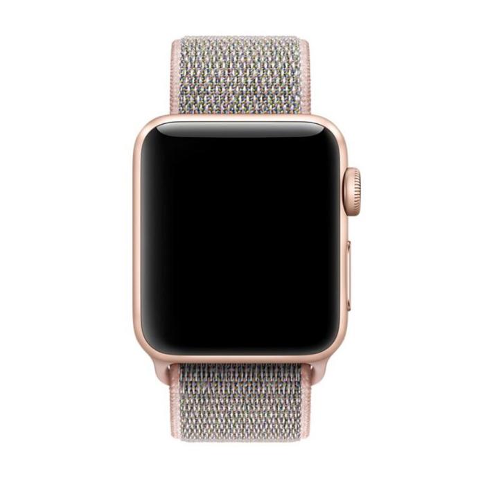 Bild 2,  Nylon Loop Armband Justerbart Apple Watch 42/41/40/38 mm - Roséguld