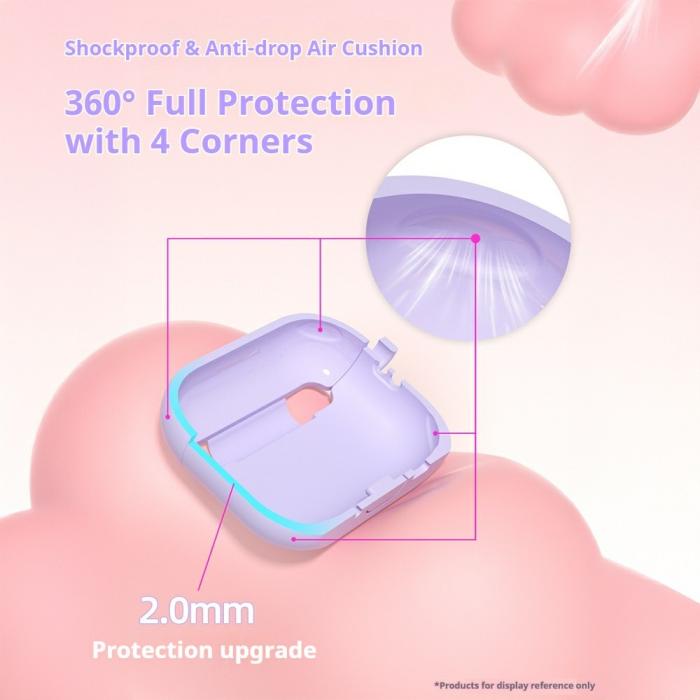 Bild 4,  AirPods Pro 3 Skal Med Blommigt Tryck Silikon Vit