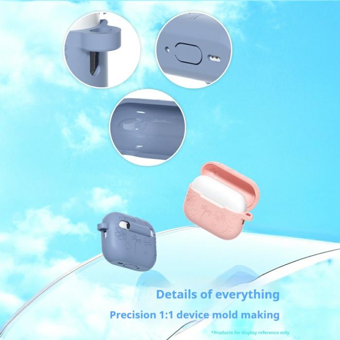 Bild 6,  AirPods Pro 3 Skal Med Blommigt Tryck Silikon Vit