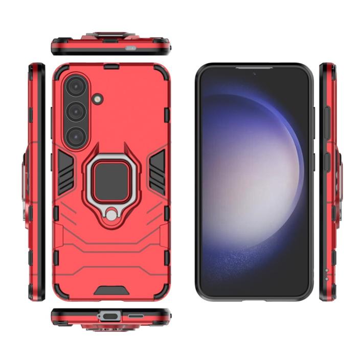 Bild 5,  Samsung Galaxy S24 Skal Ring Armor Hybrid Röd