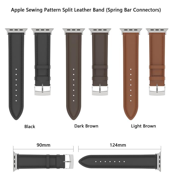 Bild 4, ColorPop Äkta Läder Armband Apple Watch 42/44/45/46/49 mm Brun