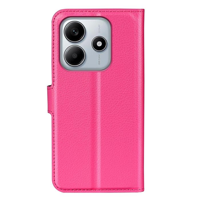 Bild 6,  Xiaomi Redmi Note 14 5G Fodral Litchi Läder Rosa