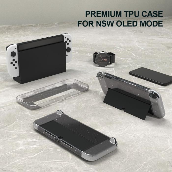 Bild 6,  Nintendo Switch OLED Skal Glitter TPU Transparent