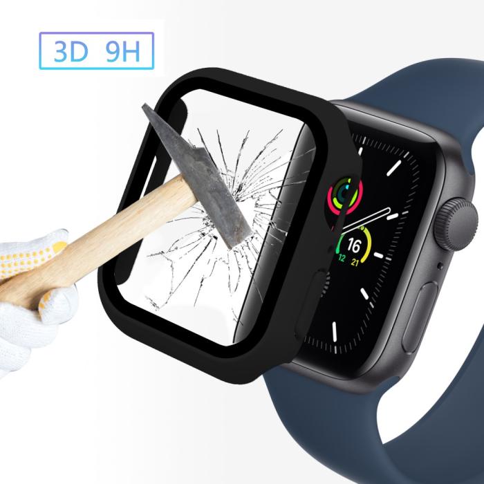 Bild 3,  Apple Watch 7/8 45mm Skal Med Härdat Glas Svart
