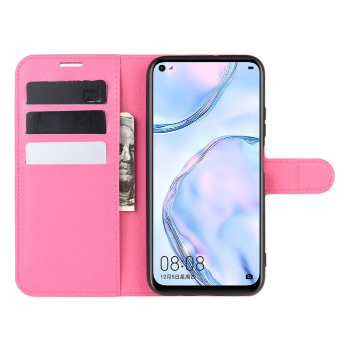 Bild 4,  Huawei P40 Lite - Litchi Plånboksfodral - Rosa