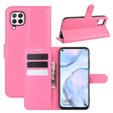  Huawei P40 Lite - Litchi Pl&aring;nboksfodral - Rosa