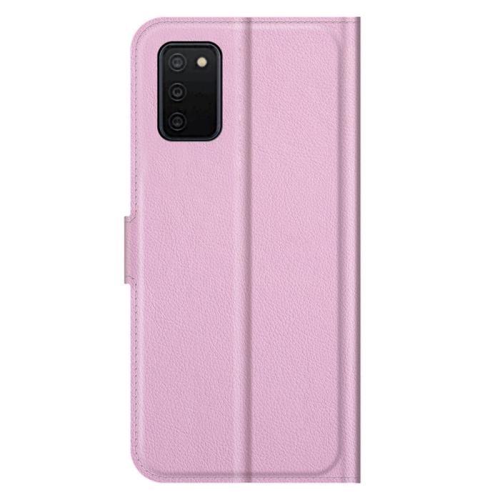 Bild 3,  Samsung Galaxy A03s Fodral Litchi Läder Ljus Rosa