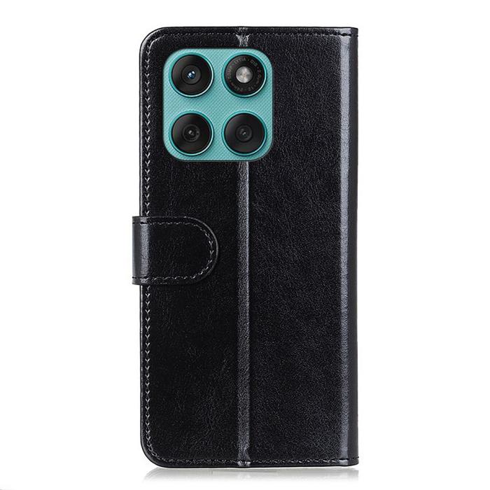 Bild 6,  Motorola Edge 60 / 60 Fusion Fodral Crazy Horse Läder Svart