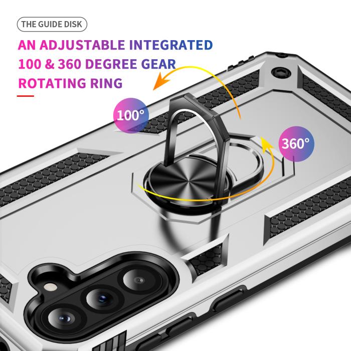 Bild 3,  Samsung Galaxy A37 5G Skal Shockproof Hybrid Ring Silver