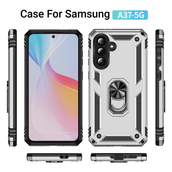 Bild 5,  Samsung Galaxy A37 5G Skal Shockproof Hybrid Ring Silver