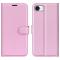  iPhone 17e / 16e Fodral Litchi Läder Ljus Rosa
