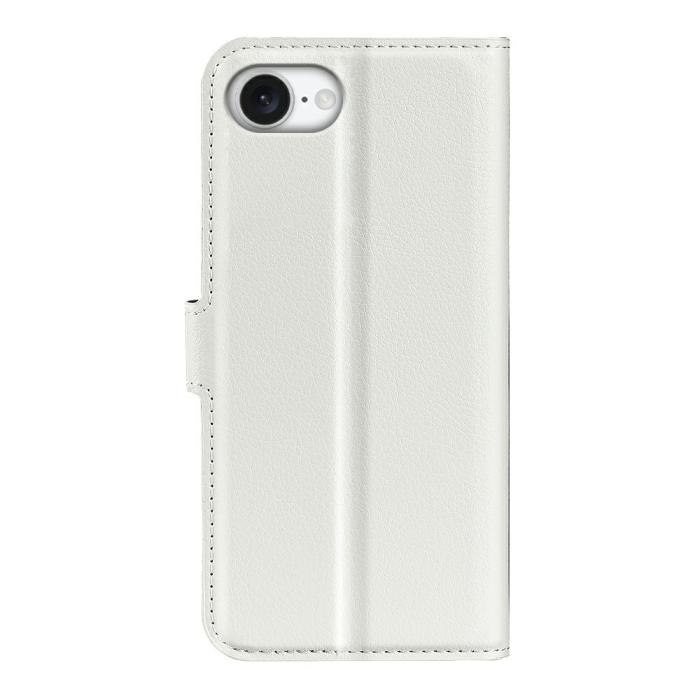 Bild 6,  iPhone 17e / 16e Fodral Litchi Läder Vit