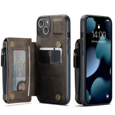 CASEME CASEME iPhone 13 Skal Med Magnetisk Pl&aring;nbok M&ouml;rk Brun