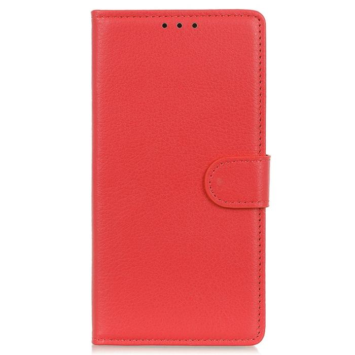 Bild 2,  Motorola Moto E20 / E40 Fodral Litchi Textur Röd