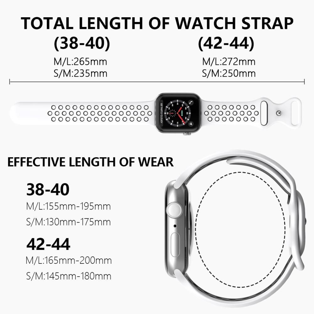 ColorPop Sportarmband Dual-Color Apple Watch 42/41/40/38 mm (M/L) Vit/Svart