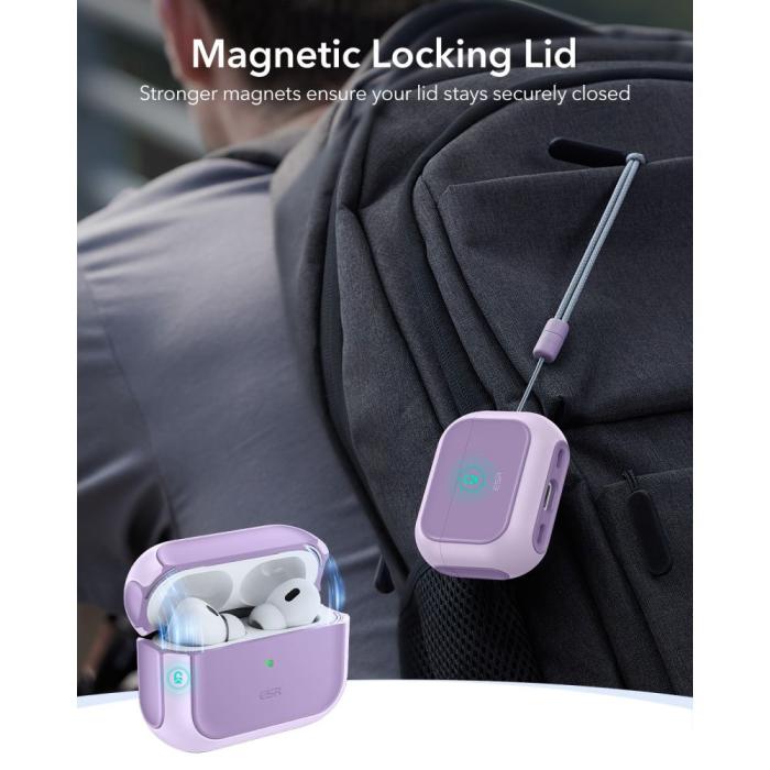 Bild 3, ESR ESR AirPods Pro 3 Skal MagSafe Orbit HaloLock Lavender