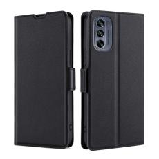  Motorola Moto G62 5G Fodral Slim L&auml;der Svart