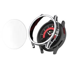  Galaxy Watch 4/5 40mm Skal Med H&auml;rdat Glas Svart/Silver