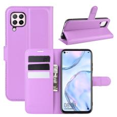 Huawei P40 Lite - Litchi Pl&aring;nboksfodral - Lila