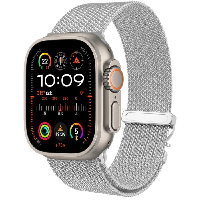 Bild 3,  Apple Watch 42/44/45/46/49 mm Armband Milanese Silver