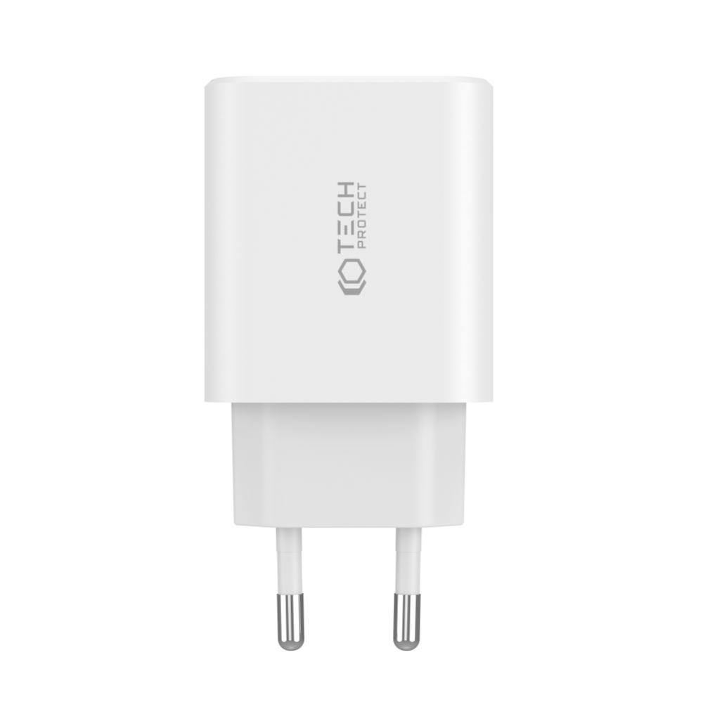 Tech-Protect Tech-Protect 30W PD/QC Väggladdare 2x USB-C 1x USB-A Vit