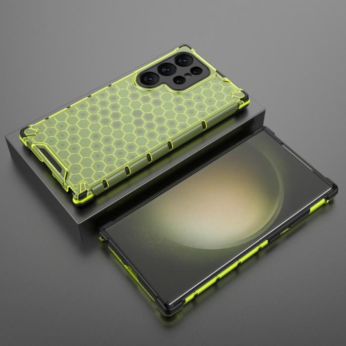 Bild 3,  Galaxy S24 Ultra Skal Honeycomb Shockproof Hybrid Grön