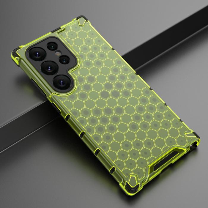 Bild 4,  Galaxy S24 Ultra Skal Honeycomb Shockproof Hybrid Grön