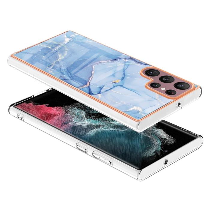 Bild 3,  Samsung Galaxy S23 Ultra Skal Marmor TPU Blå