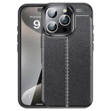  iPhone 16 Pro Max Skal Litchi Textur Svart