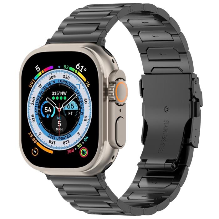 Bild 2,  Apple Watch 42/44/45/46/49 mm Armband Metall Svart