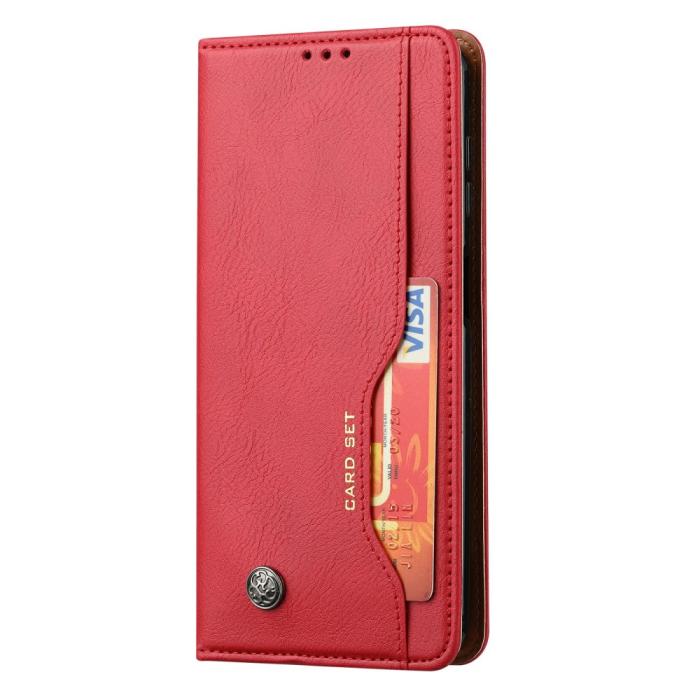 Bild 5,  Samsung Galaxy S25 Fodral Flip Läder Med Kortficka Röd