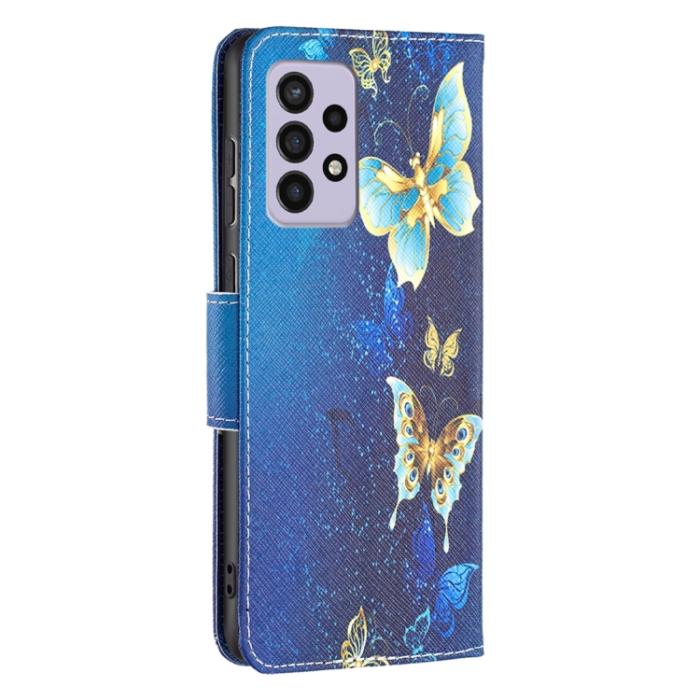 Bild 3,  Samsung Galaxy A33 5G Fodral Med Tryck Blå/Guld Fjärilar