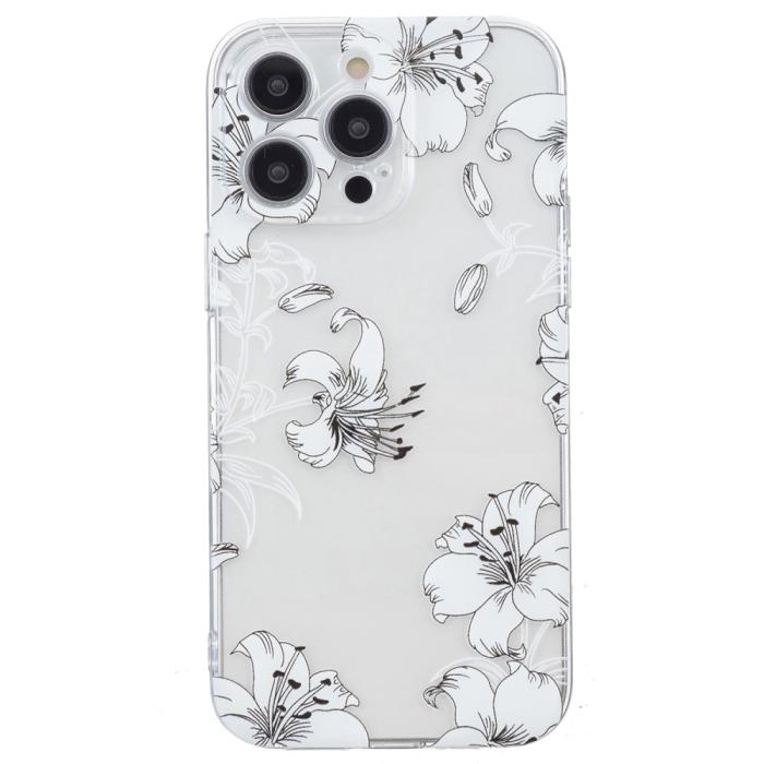 Bild 2,  iPhone 16 Pro Skal TPU Vita Blommor