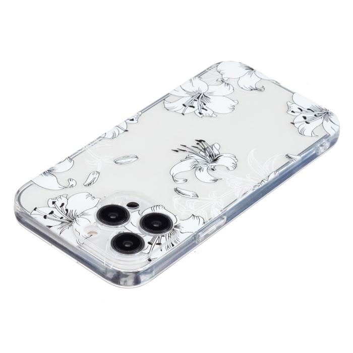 Bild 4,  iPhone 16 Pro Skal TPU Vita Blommor