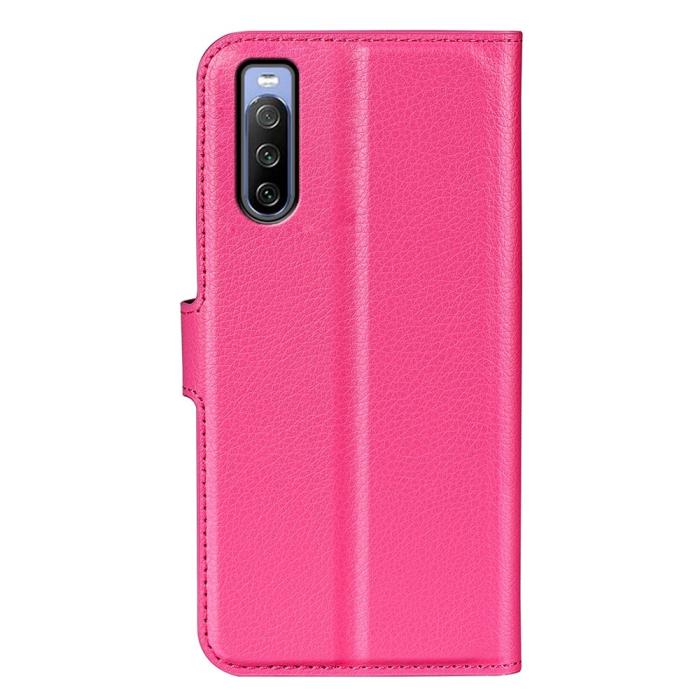 Bild 6,  Sony Xperia 10 IV Fodral Litchi Läder Rosa
