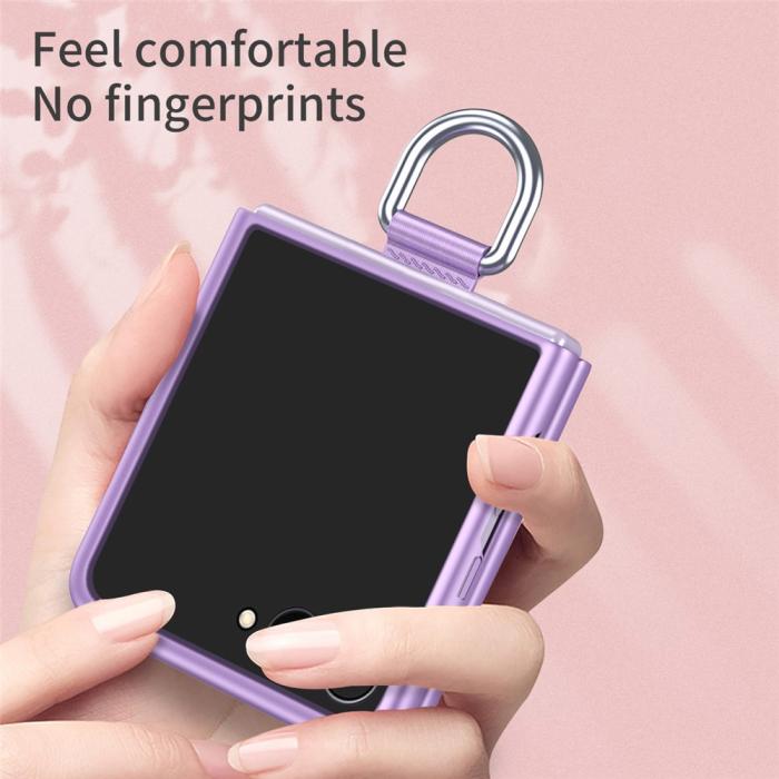 Bild 5,  Samsung Galaxy Z Flip 8 Skal med Ringhållare Gummerad PC Svart