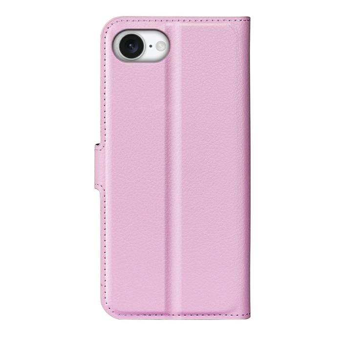 Bild 6,  iPhone 17e / 16e Fodral Litchi Läder Ljus Rosa