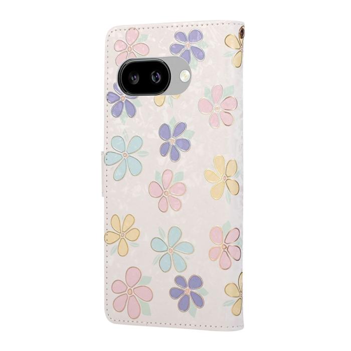 Bild 6,  Google Pixel 10a Fodral RFID Läder Färgglada Blommor