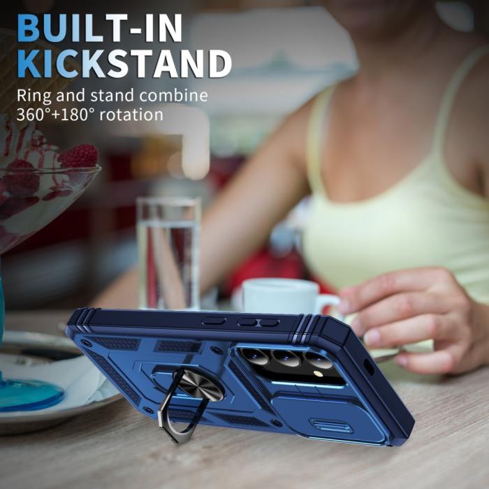 Bild 6,  Galaxy S24 Plus Skal CamShield Ring Hybrid Armor Blå