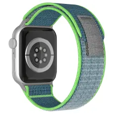 ColorPop Apple Watch 38/40/41/42 mm Armband Nylon Trail Loop Bl&aring;/Gr&ouml;n