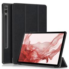  Samsung Galaxy Tab S9 Plus Fodral L&auml;der Svart