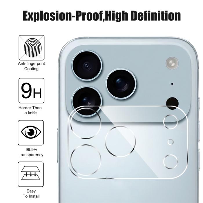 Bild 4,  iPhone 17 Pro Max Linsskydd Härdat Glas Transparent