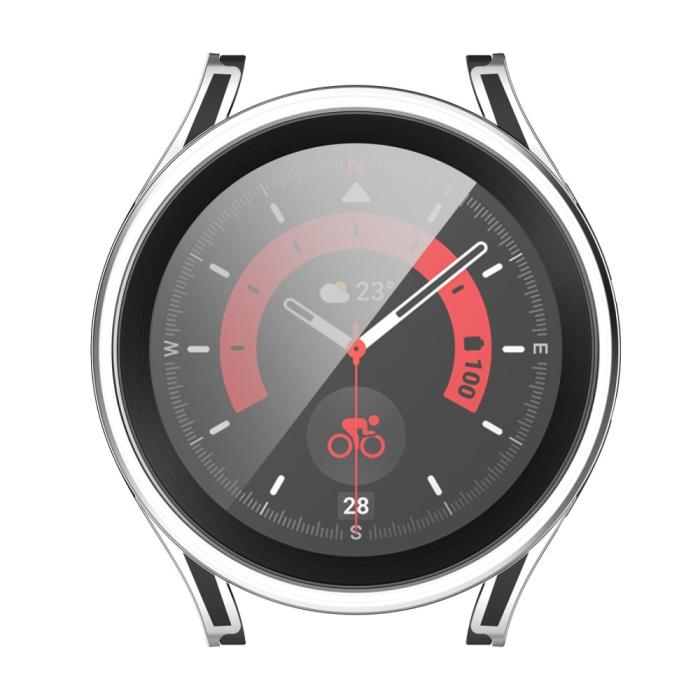 Bild 5,  Galaxy Watch 4/5 40mm Skal Med Härdat Glas Svart/Silver