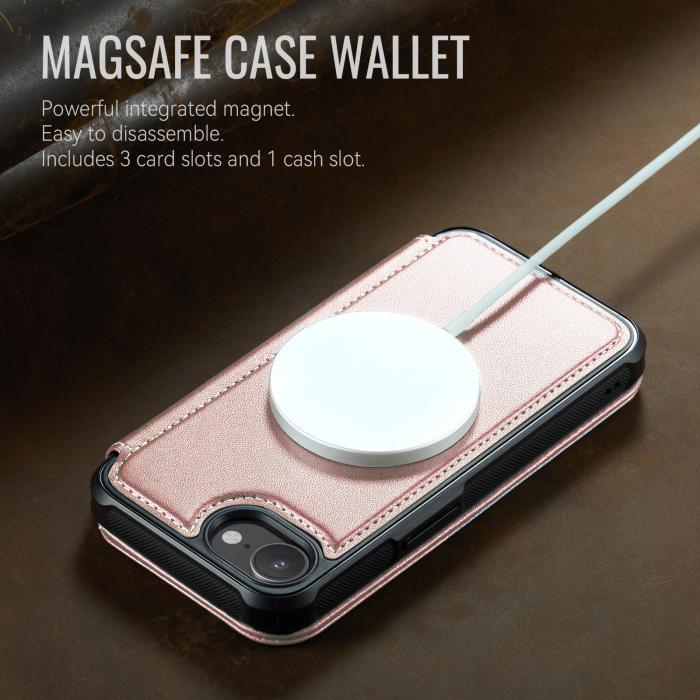 Bild 3, CASEME CASEME iPhone 16e/17e Skal RFID Plånbok Roséguld