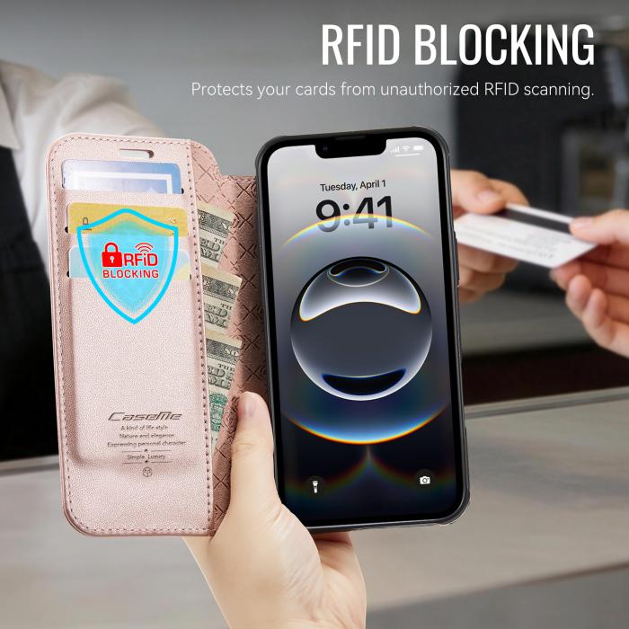 Bild 4, CASEME CASEME iPhone 16e/17e Skal RFID Plånbok Roséguld