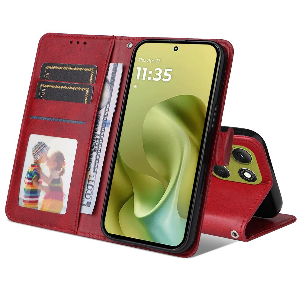  Motorola Moto G86 Power / G86 5G Fodral Läder Röd
