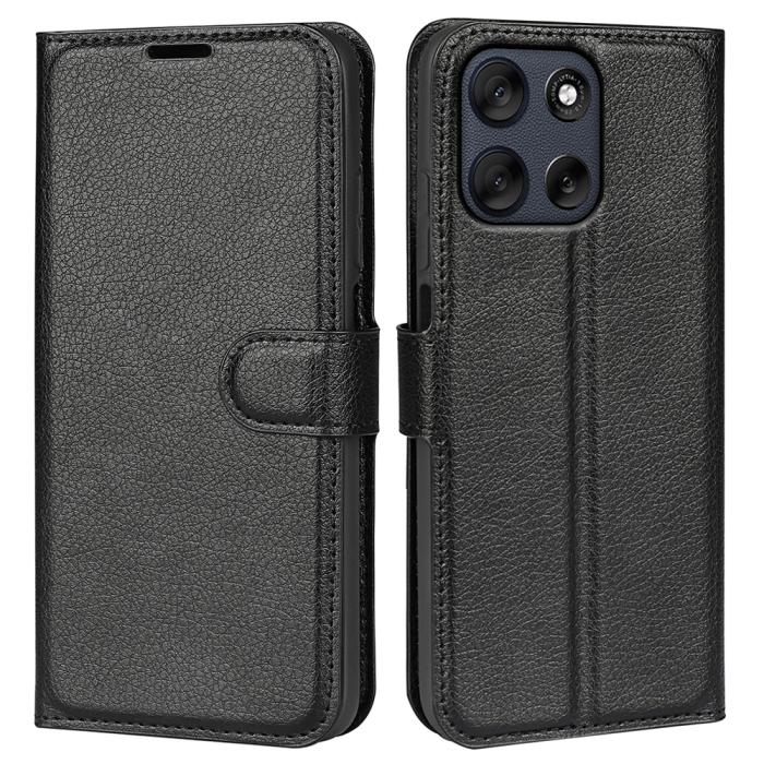 Bild 4,  Motorola Moto G56 5G Fodral Litchi Läder Svart