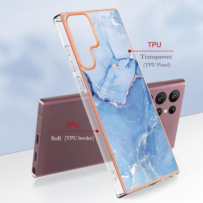 Bild 6,  Samsung Galaxy S23 Ultra Skal Marmor TPU Blå