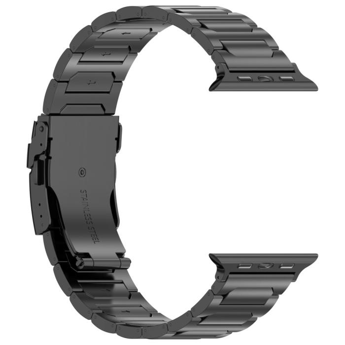 Bild 4,  Apple Watch 42/44/45/46/49 mm Armband Metall Svart