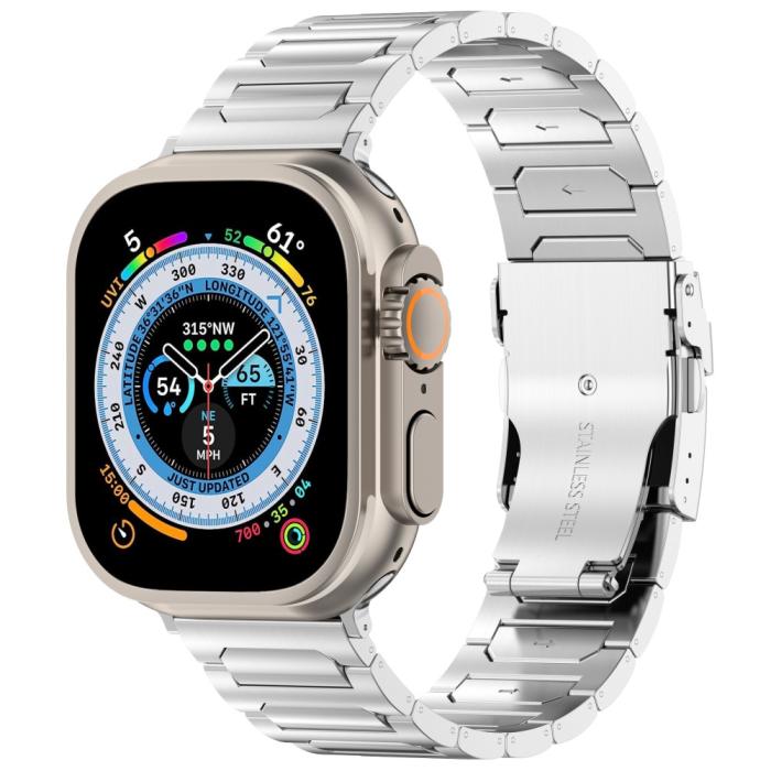 Bild 2,  Apple Watch 42/44/45/46/49 mm Armband Metall Silver